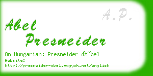 abel presneider business card